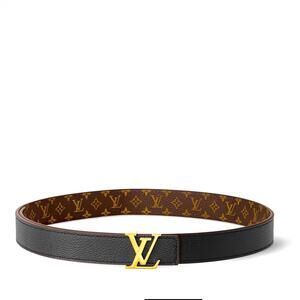 EUC Louis Vuitton 25mm reversible belt (black/brown logo)